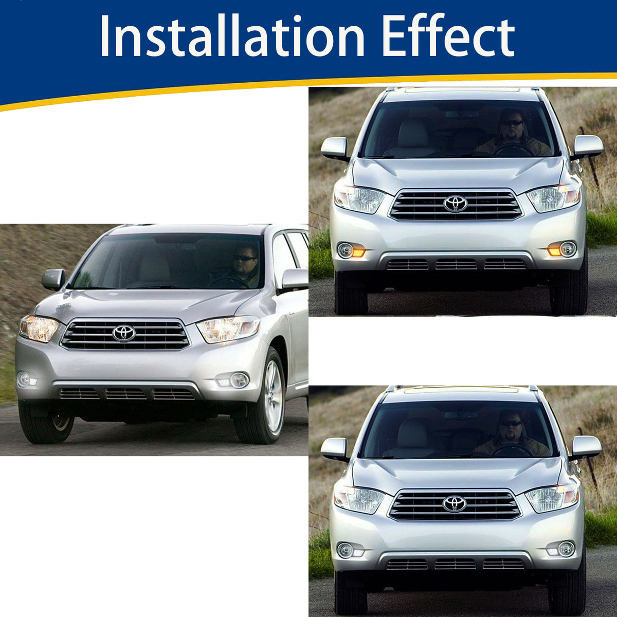 2008-2010-Toyota Highlander DRL Daytime Running Light - 1-Installed on Car
