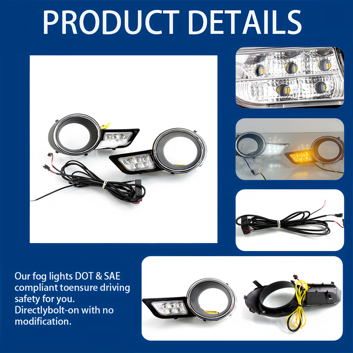2008-2010-Toyota Highlander DRL Daytime Running Light - Product Detail View