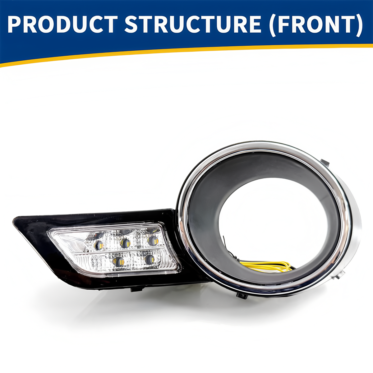 2.2008-2010-Toyota Highlander DRL Daytime Running Light - White Background