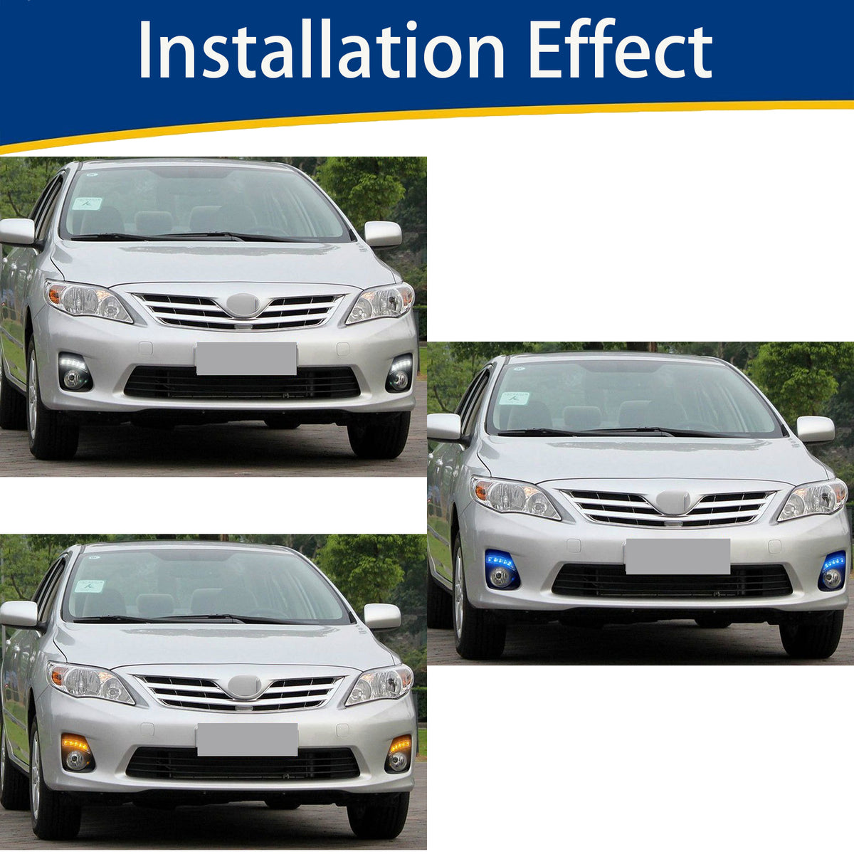 2011-2013-Toyota Corolla DRL Daytime Running Light - Installed on Car
