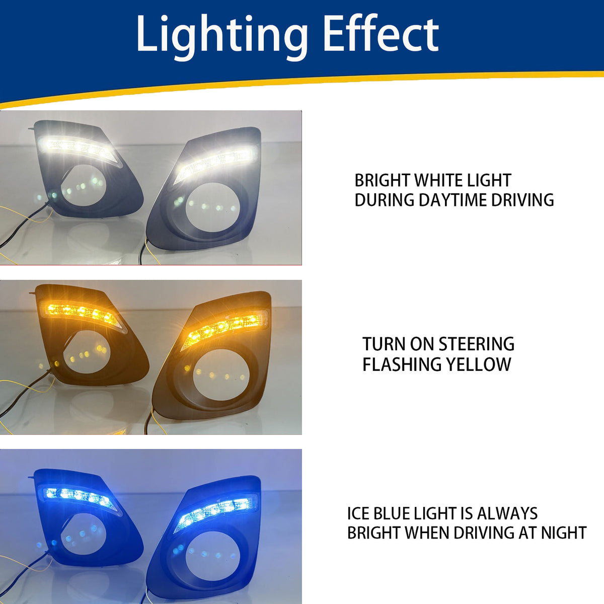 2011-2013-Toyota Corolla DRL Daytime Running Light - Lighting Effect